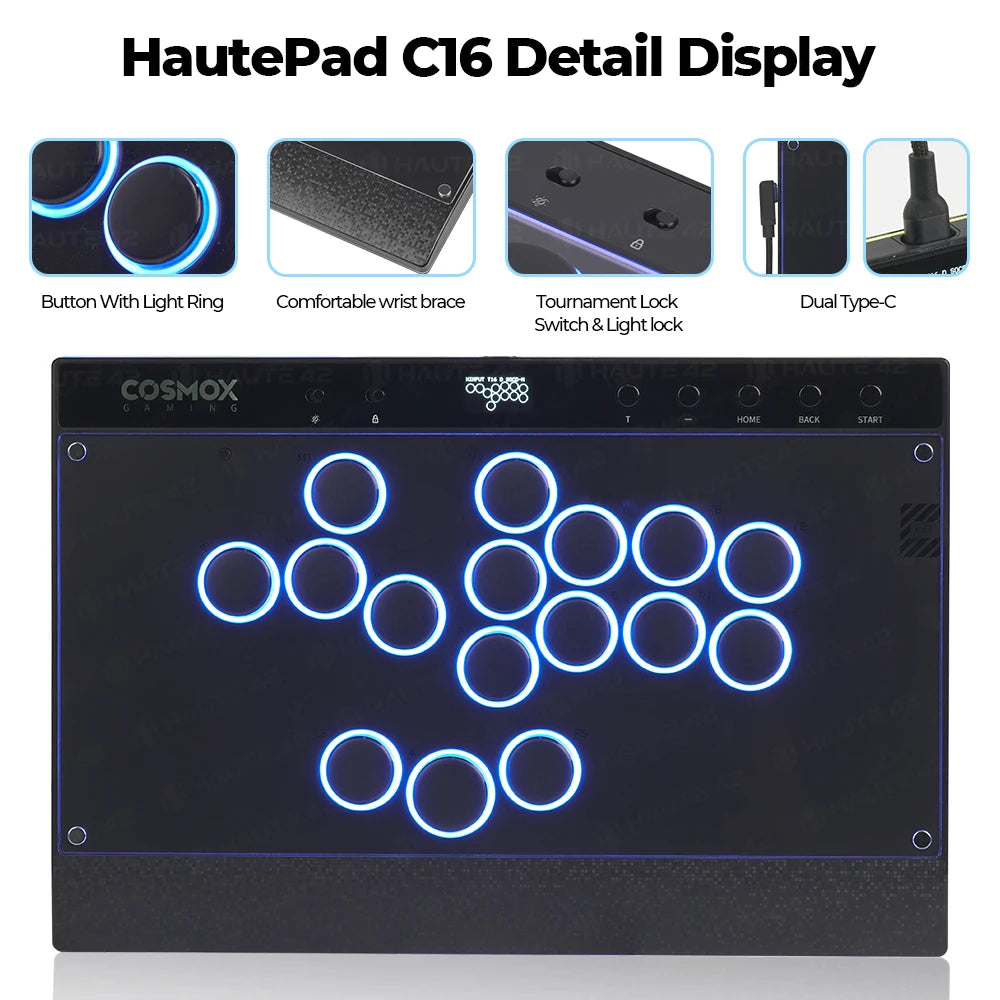 Haute42 Magnetic Hitbox Leverless Controller Button Rim Arca