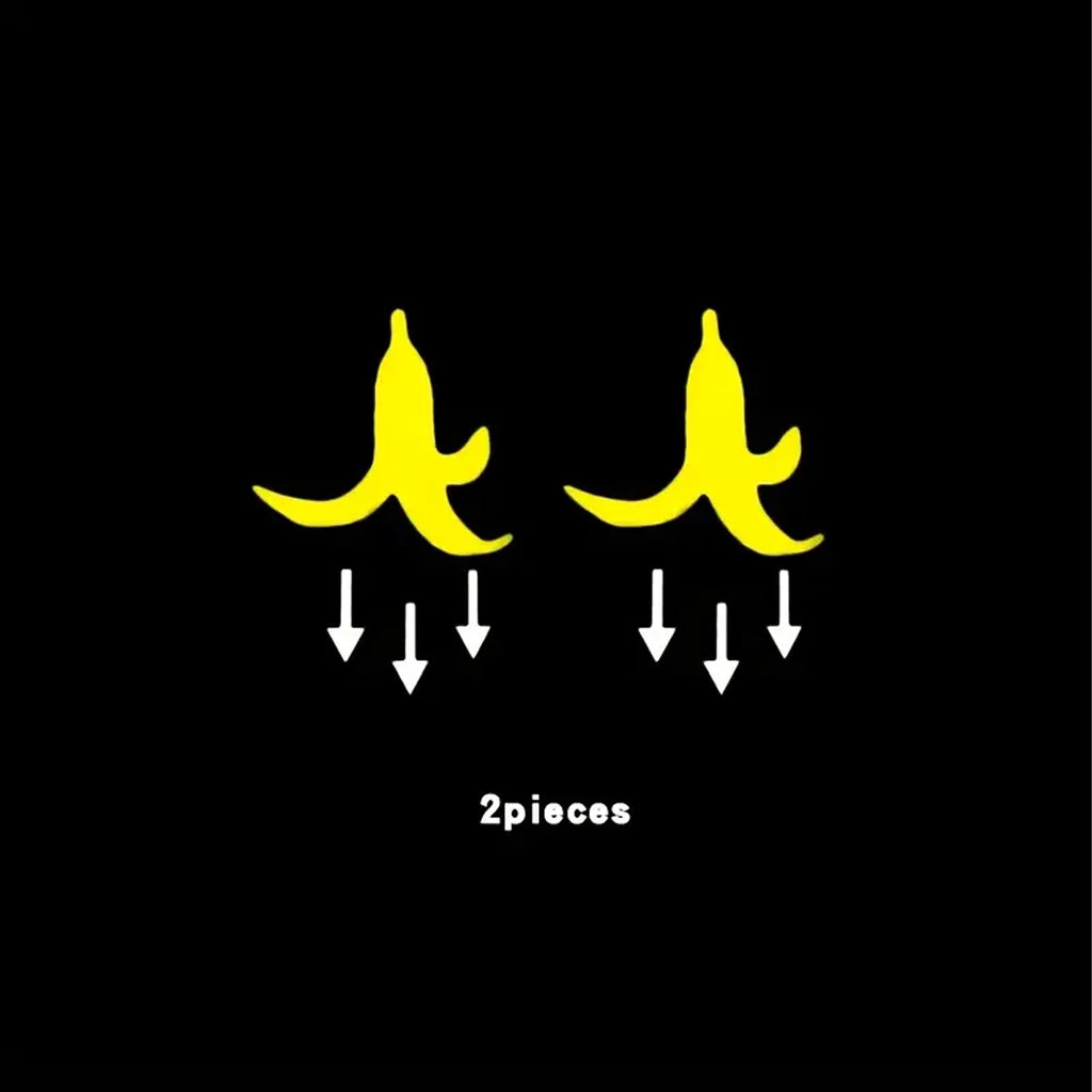 2 Pcs Car Stickers - Banana Peel Button Decals Waterproof PV