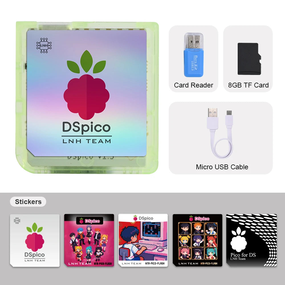 Colorful RP2040 Dspico Game Card Reader MicroUSB White PCBA for Nintendo NDS NDSL DSi 3DS NEW 3DS XL Consoles