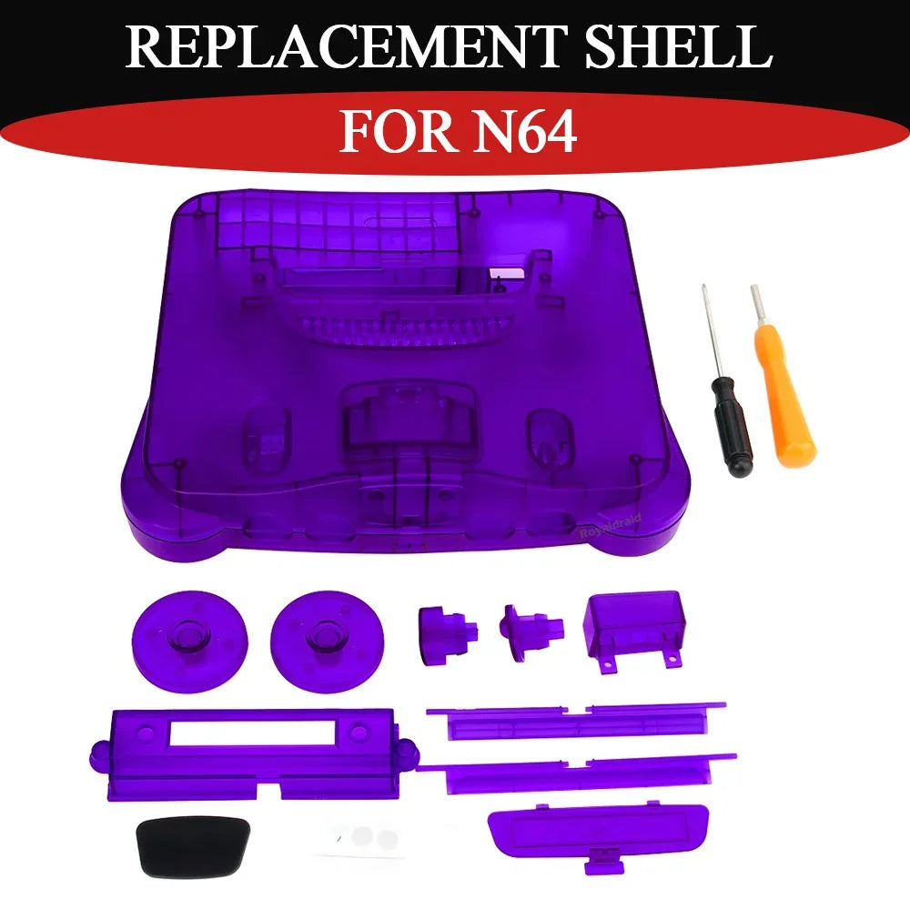 10 Colors Durable Full Housing Translucent Box For N64 Replacement Housing Shell Case Repair Parts For N64 Game Console Accessor