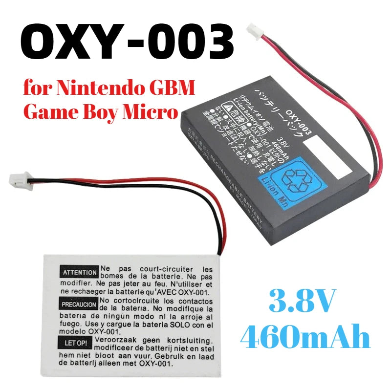 OXY-003 Battery for Nintendo GBM Game Boy Micro 460mAh 3.8V 