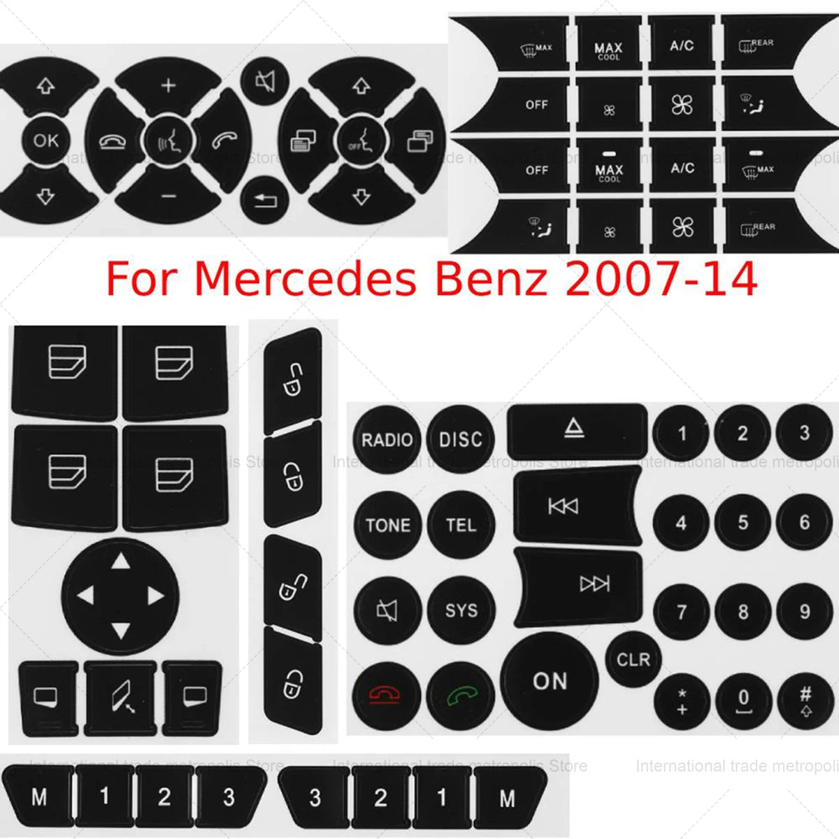 Car Button Repair Sticker Matte Stickers For Mercedes For Be