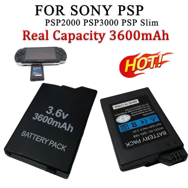 Psp S360 S110 Battery 3.6V 3600mAh for Sony Psp3000 Psp2000 