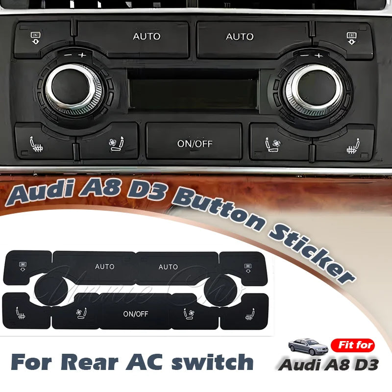 For Audi A8 D3 4E Interior Button Decals 2004 to 2009 For Audi S8 D3 Accessories Refinishing Worn MMI Panel Central Door Lock