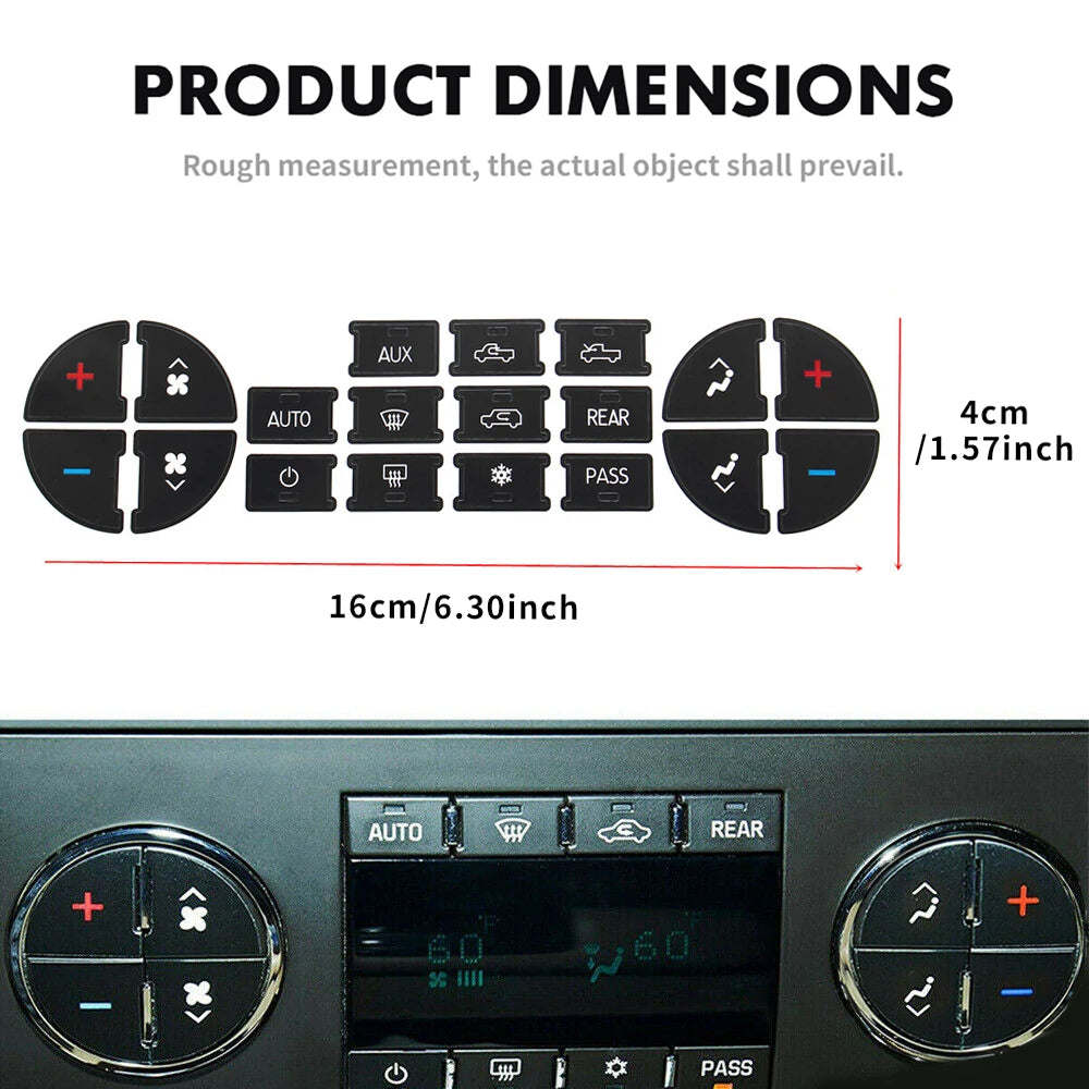 AC Dash Button Repair Kit Decal Stickers Replacement For GMC