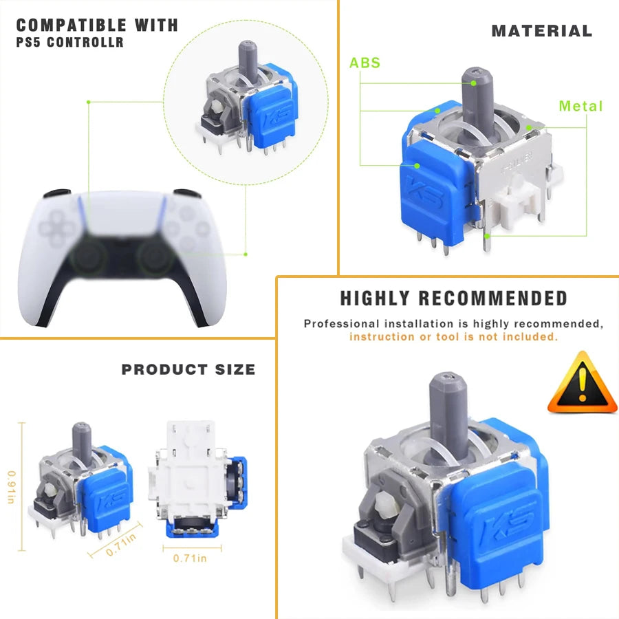 10-Pack TMR Electromagnetic Hall Effect Joystick Replacement