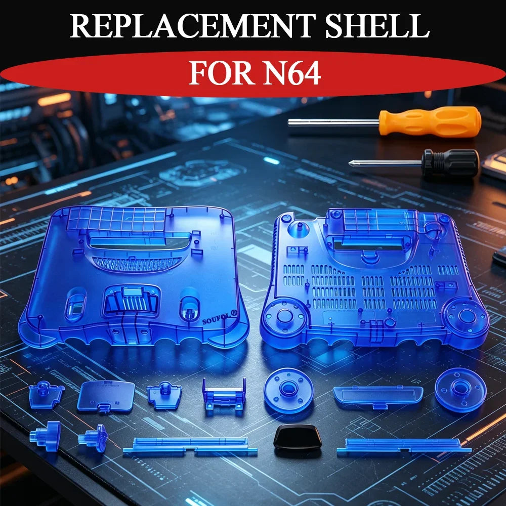 10 Colors Durable Full Housing Translucent Box For N64 Repla