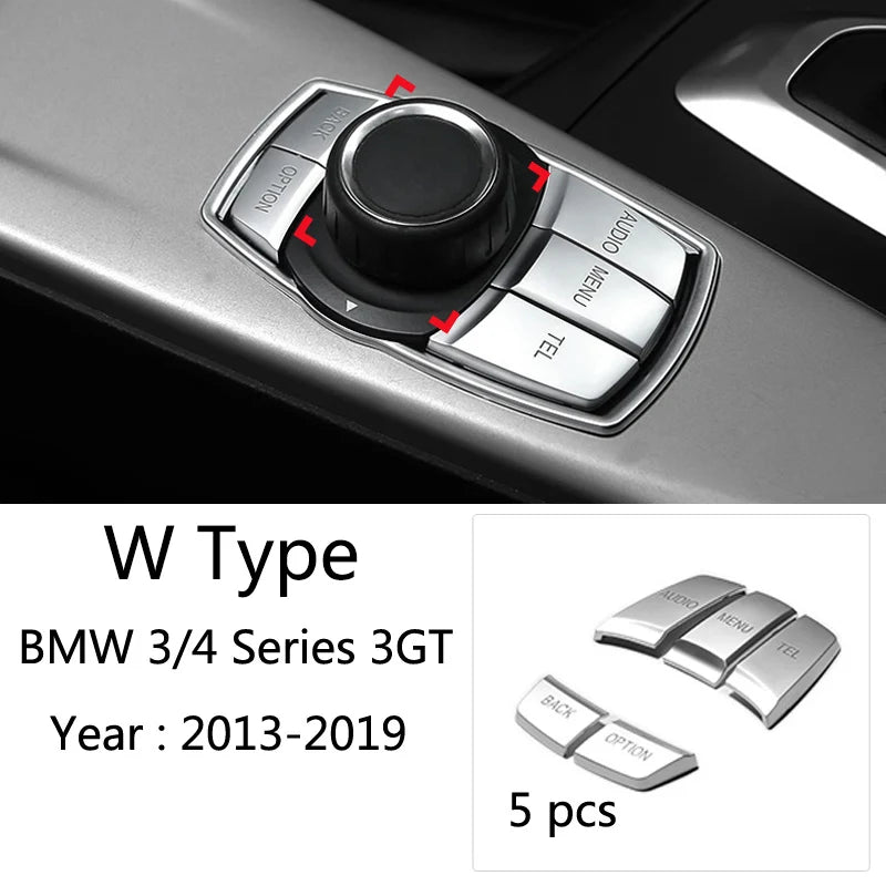 Chrome Car Styling CD Panel Switch Button Cover Sticker Trim For BMW 3 4 Series F30 F32 F34 F35 F36 320i 318i Inner Accessories