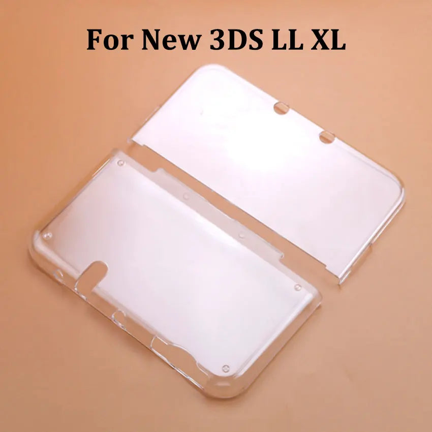 For New 2DS 3DS XL LL Clear Split Shell Transparent Protective Cover Case Screen Film LCD Screen Protector
