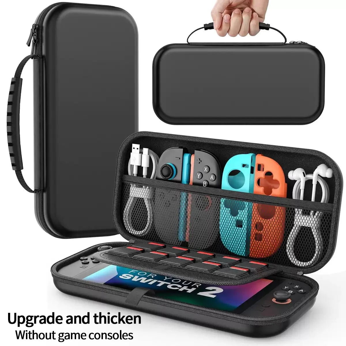 Comptible for Switch 2 Portable Lightweight and Large Capacity Waterproof Carrying Case Protected for Console Accessory