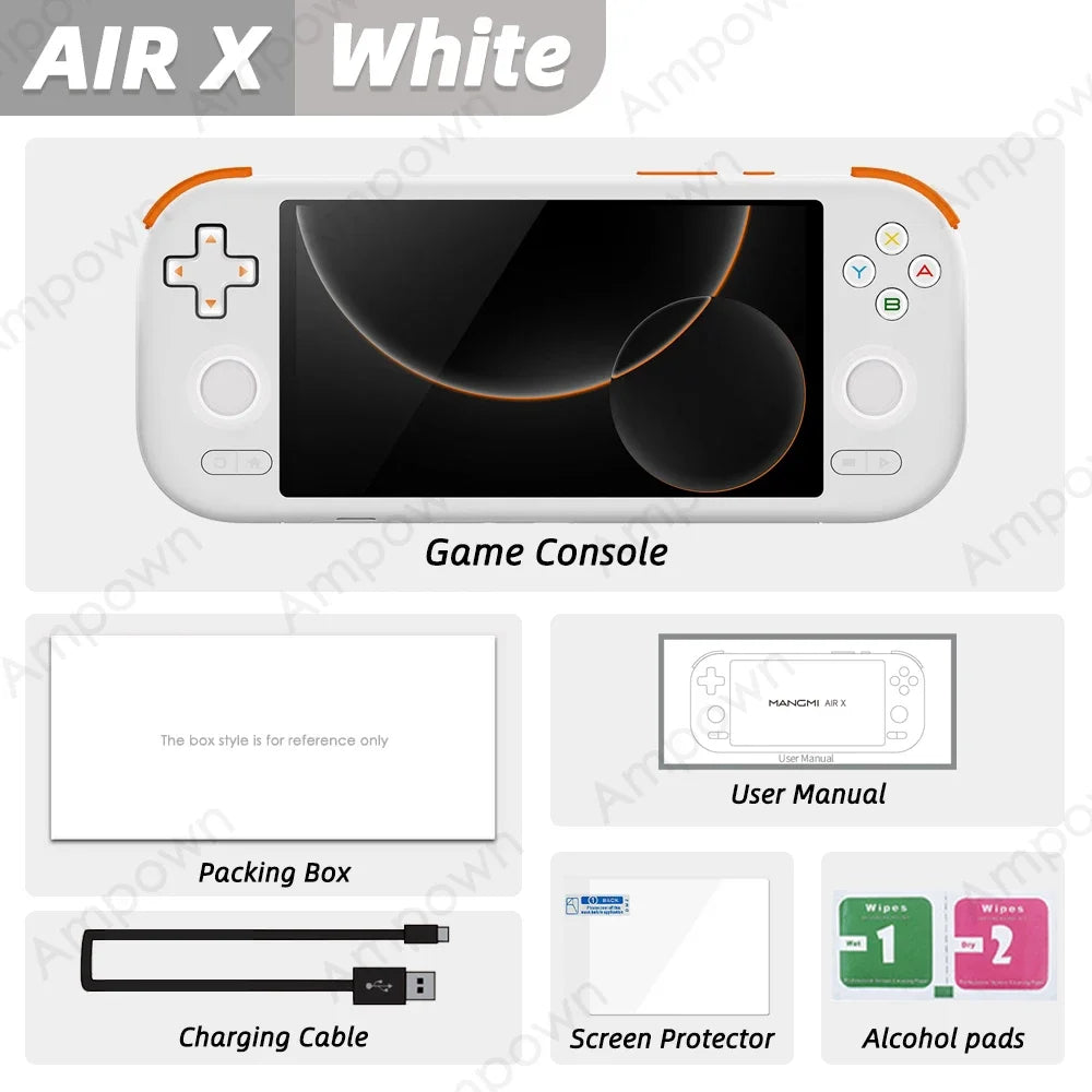 MANGMI AIR X Handheld Game Console Qualcomm Snapdragon 662 5.5 Touchscreen Android 14 Active Cooling Fan 15W Fast Charging RGB