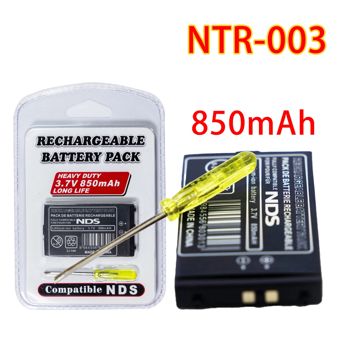 NTR 003 Rechargeable Lithium Battery 3.7V 850mAh NTR-003 Pac