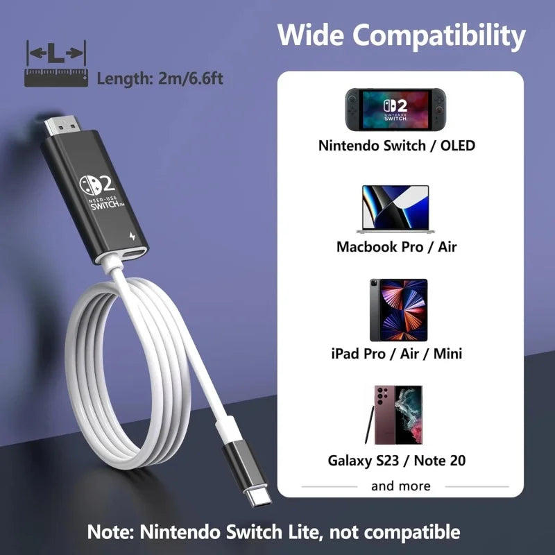 Docking Station for Nintendo Switch 2 4K 60Hz TYPE-C Hub wit