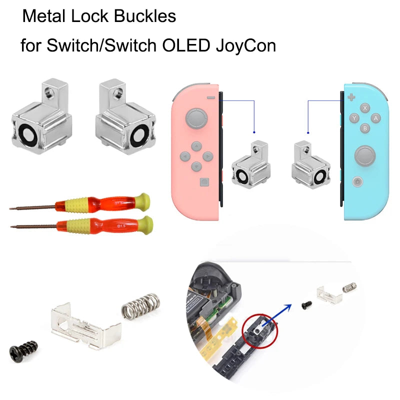 Metal Lock Buckles Latches for Switch OLED /Switch Joycon Re