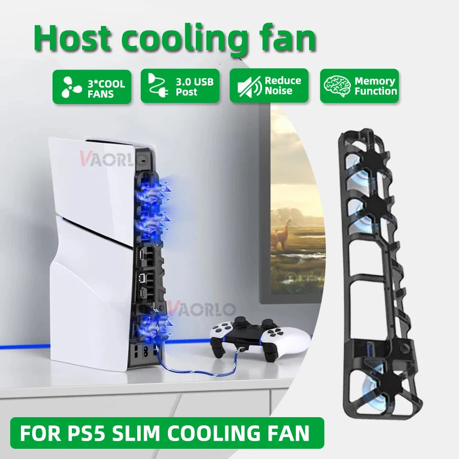 Cooling fan for PS5 Slim disc drive/digital console (with US