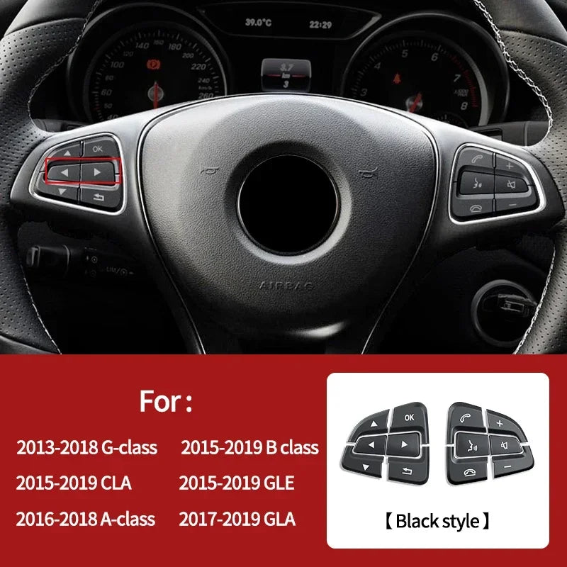 Car steering wheel button decorative protection sticker For Mercedes Benz A C B E G S Class GLC CLS GLA CLA SLK GLE GLK ML GL