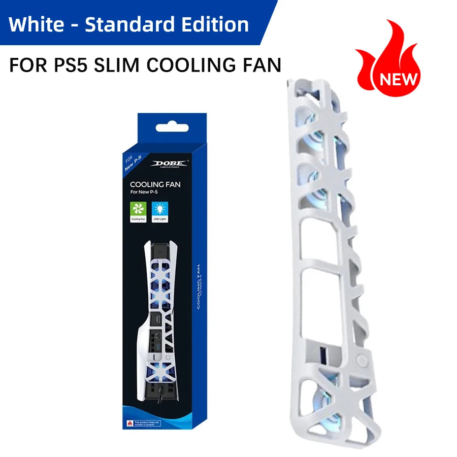 Cooling fan for PS5 Slim disc drive/digital console (with USB 3.0 interface) compatible with PS5 Slim dedicated cooling system.