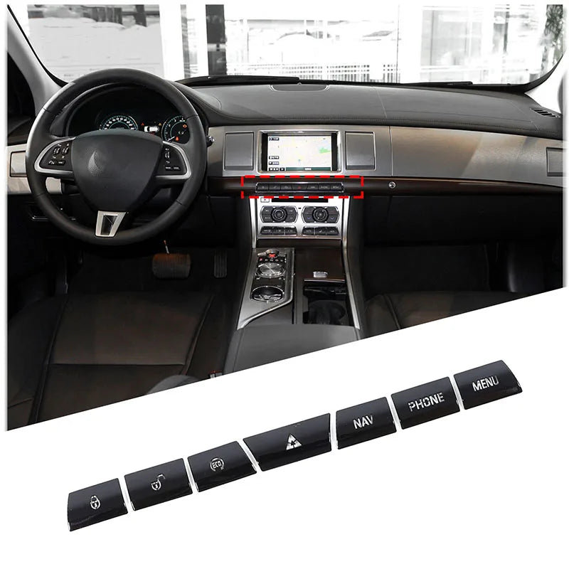 For Jaguar XF XJ 2010-2019 Black Button Stickers Black Covers For Jaguar Car Accessories Interior AC Gear Switch Repair Decals