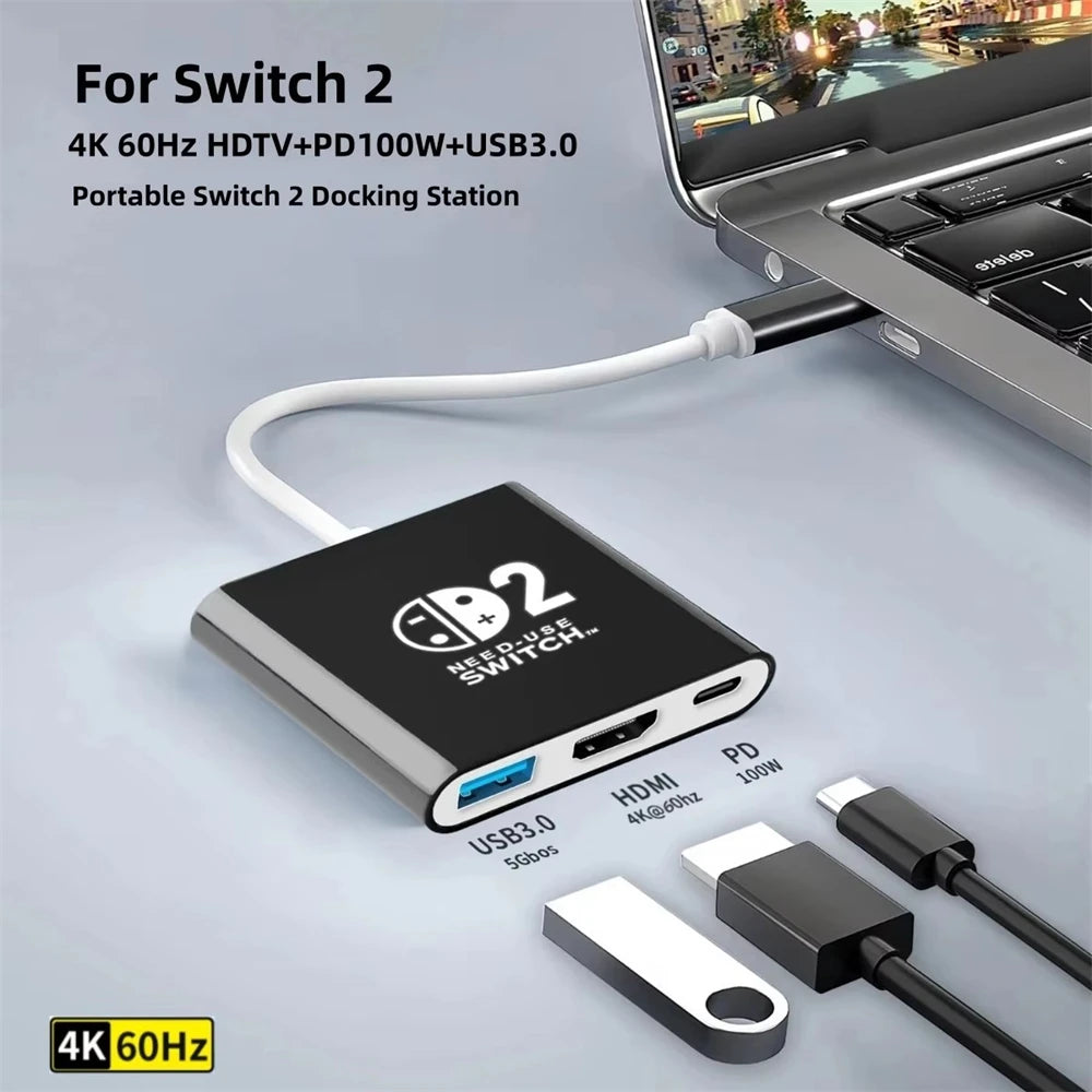 Docking Station for Switch 2 4K 60Hz TYPEC Hub with HDMI-com