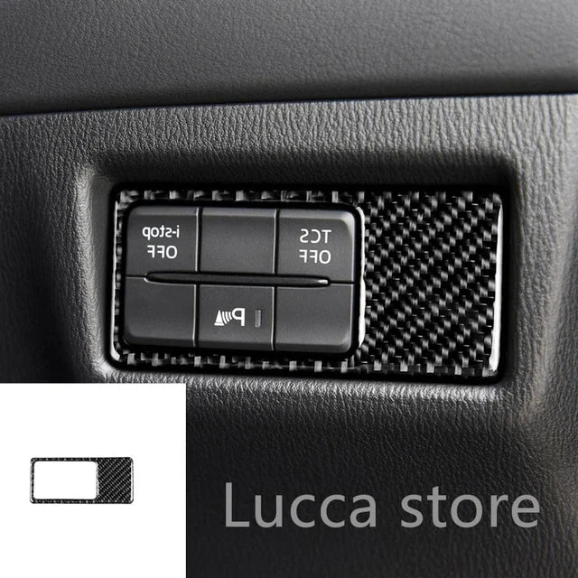 For Mazda CX-5 CX5 2017 2018 Electronic Handbrake Knob Button Panel Cover Trim Sticker Carbon Fiber Interior Auto Assesories