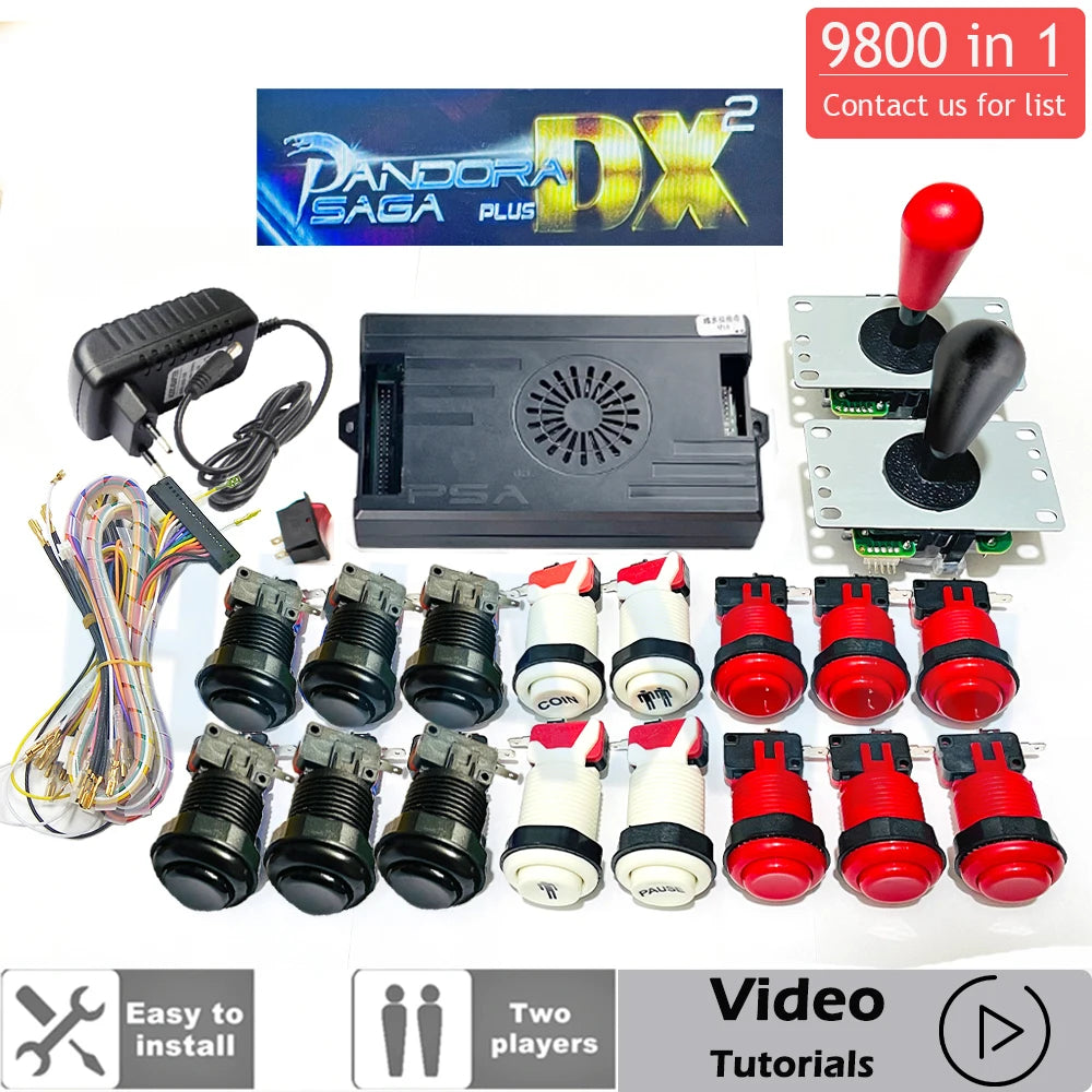 9800 in 1 Pandora Saga Box DX Special Plus DIY Kit 8 Way Joystick American Style Push Button Arcade Game Console Cabinet Bartop