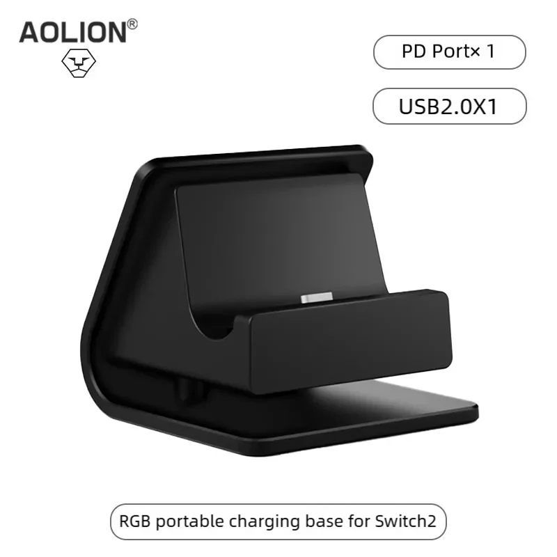Charger Dock for Switch 2 Joycons Controller Portable Base RGB Charging Stand Station for Switch 2 Game Accessories