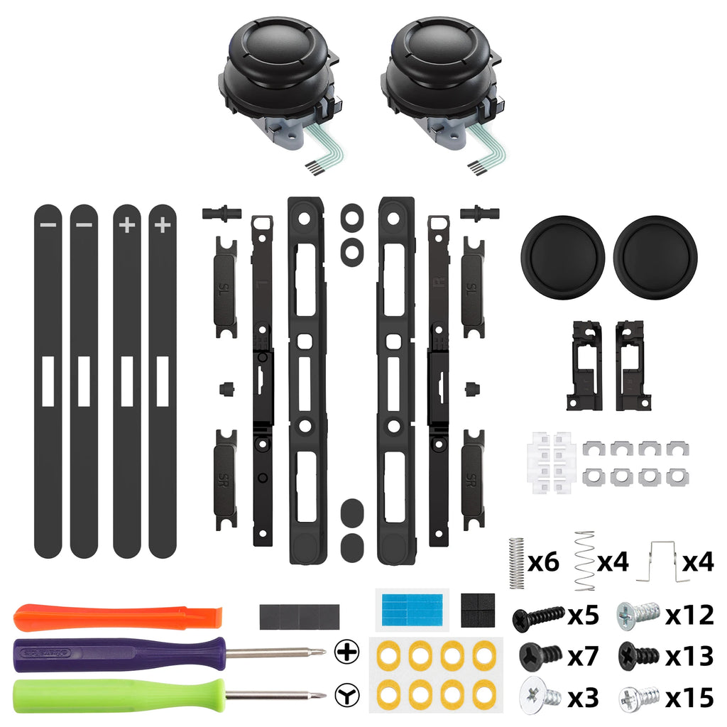 eXtremeRate Replacement 3D Joystick & Thumb Grips & Side Rai