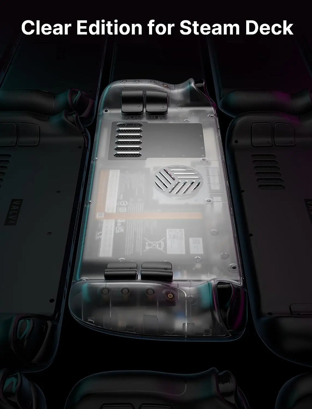Steam Deck Transparent Back Plate Vents Version DIY Clear Ed