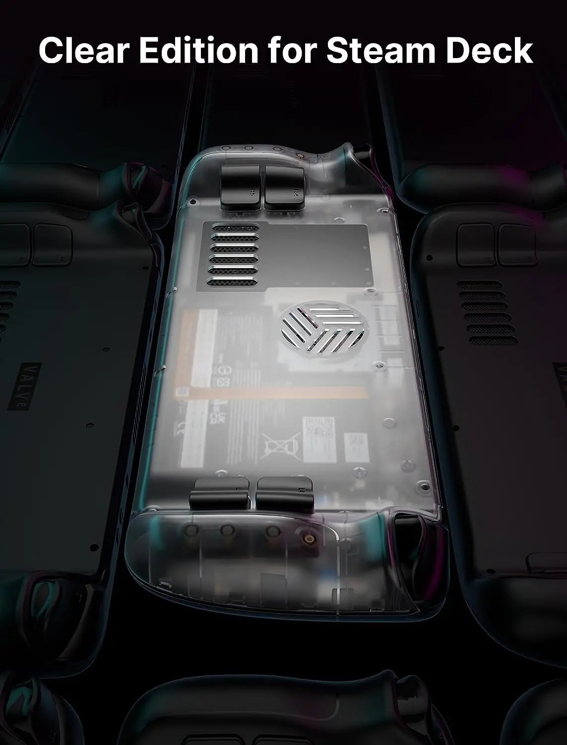 Steam Deck Transparent Back Plate Vents Version DIY Clear Ed