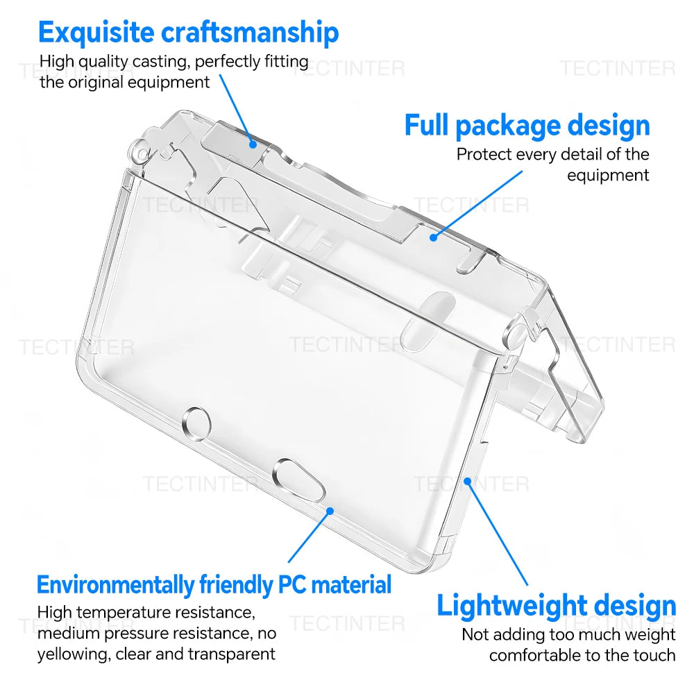 Transparent Clear Protective Case for Nintendo 3DS Handheld 