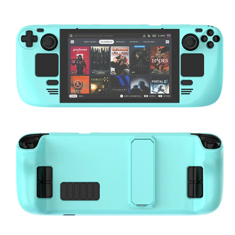 (Hot Stock) New Colorful Protective Case For Steam Deck OLed Game Console Protective Cover For Steam Deck Shell with Bracket