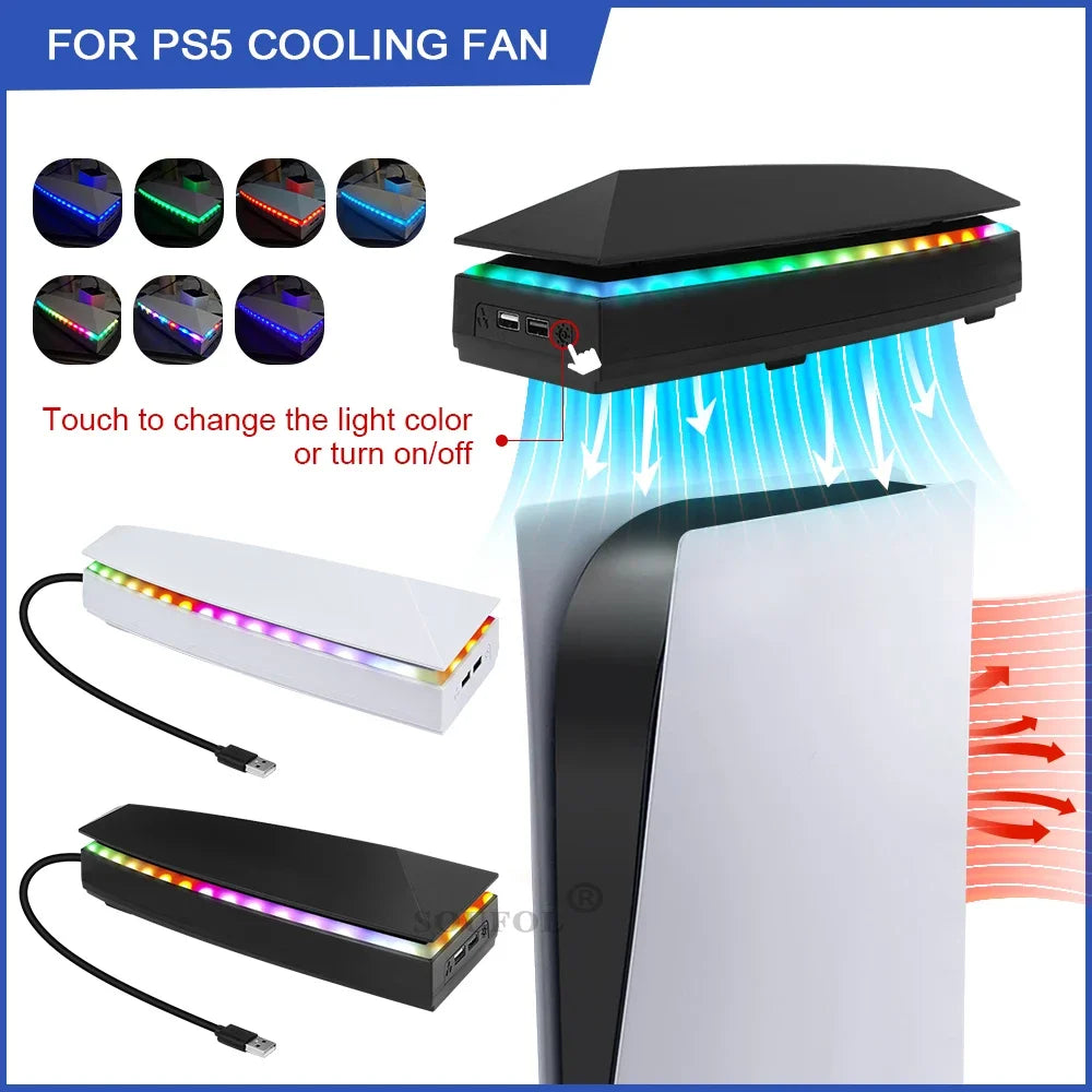Upper Cooling Fan for PS5 Console Base Game Cooler Stand Bra
