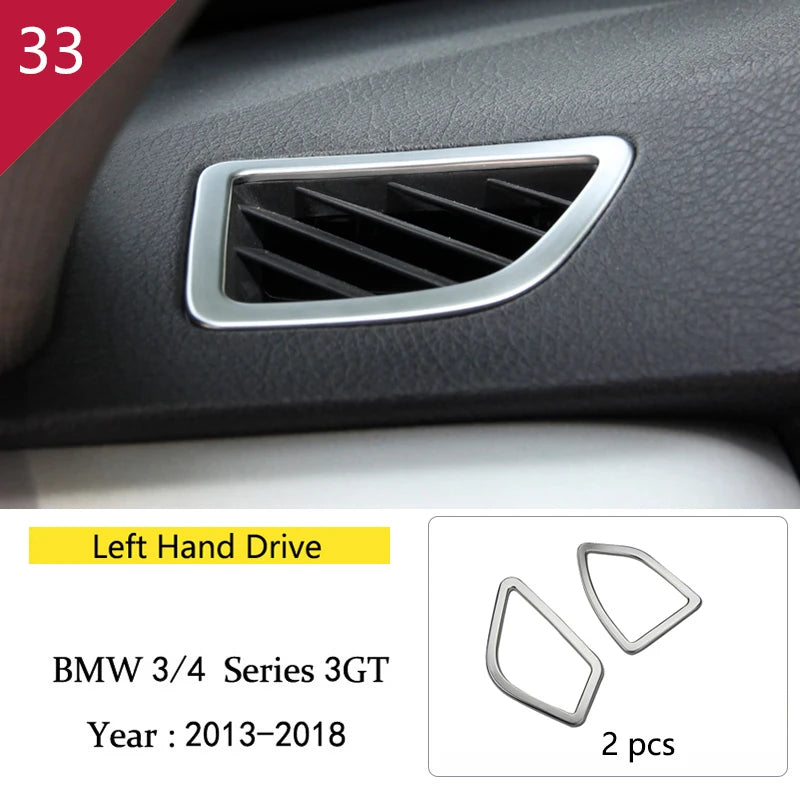 For BMW 3 4 Series 3GT F30 F32 F34 Car Styling interior Gearshift AC CD button Panel Door Armrest Decoration Cover Trim Sticker