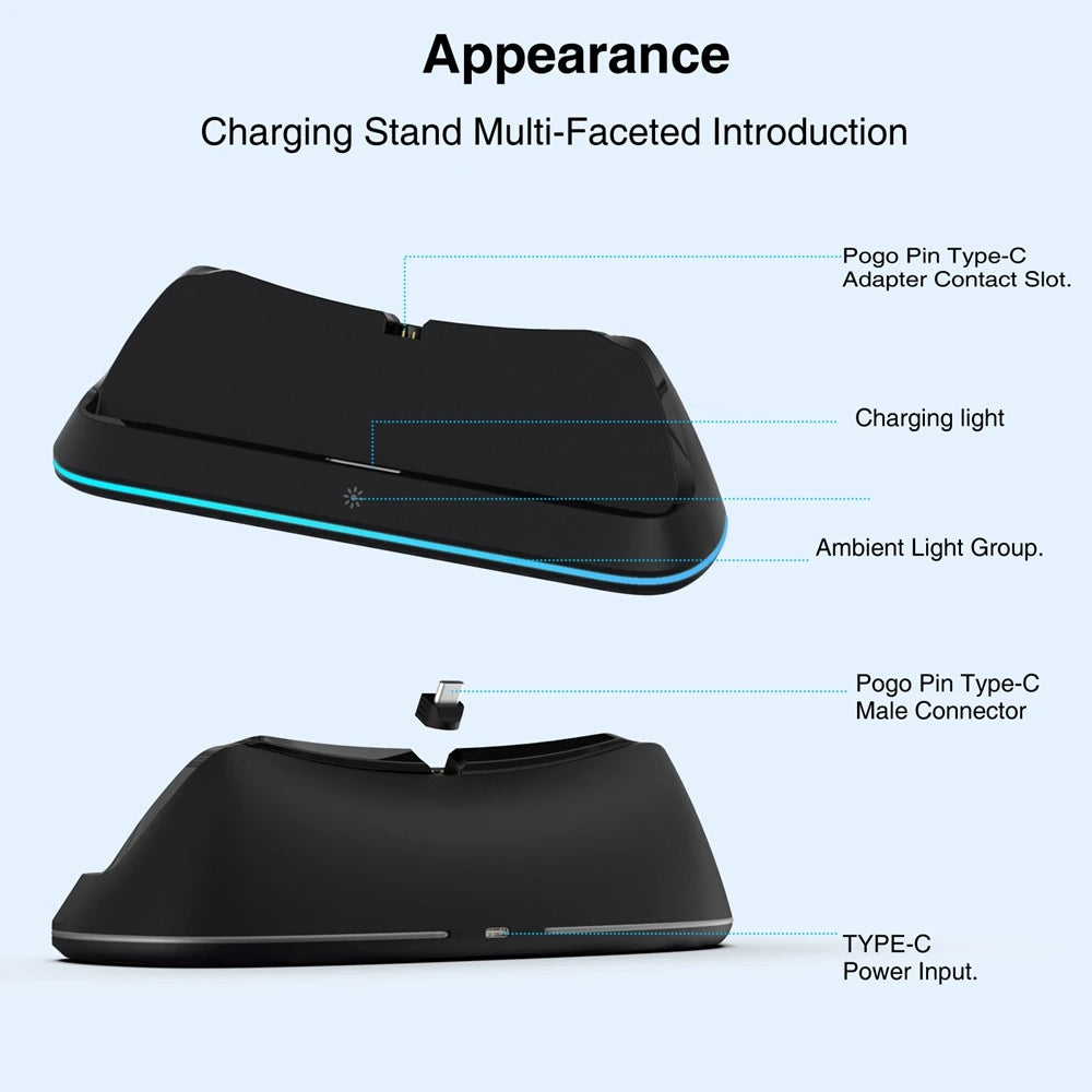 for PlayStation Portal Consoles Charging Stand with RGB Indi