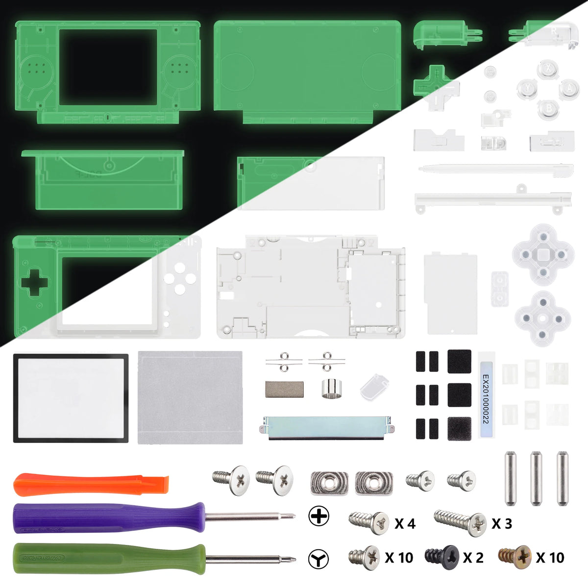 eXtremeRate Replacement Full Housing Shell for Nintendo DS Lite Custom Case Cover Button Screen Len for NDSL - Clear Series
