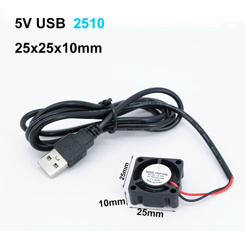 2.5cm DC 5V USB Fan 2510 PC Computer Case Cooler 25mm Brushl