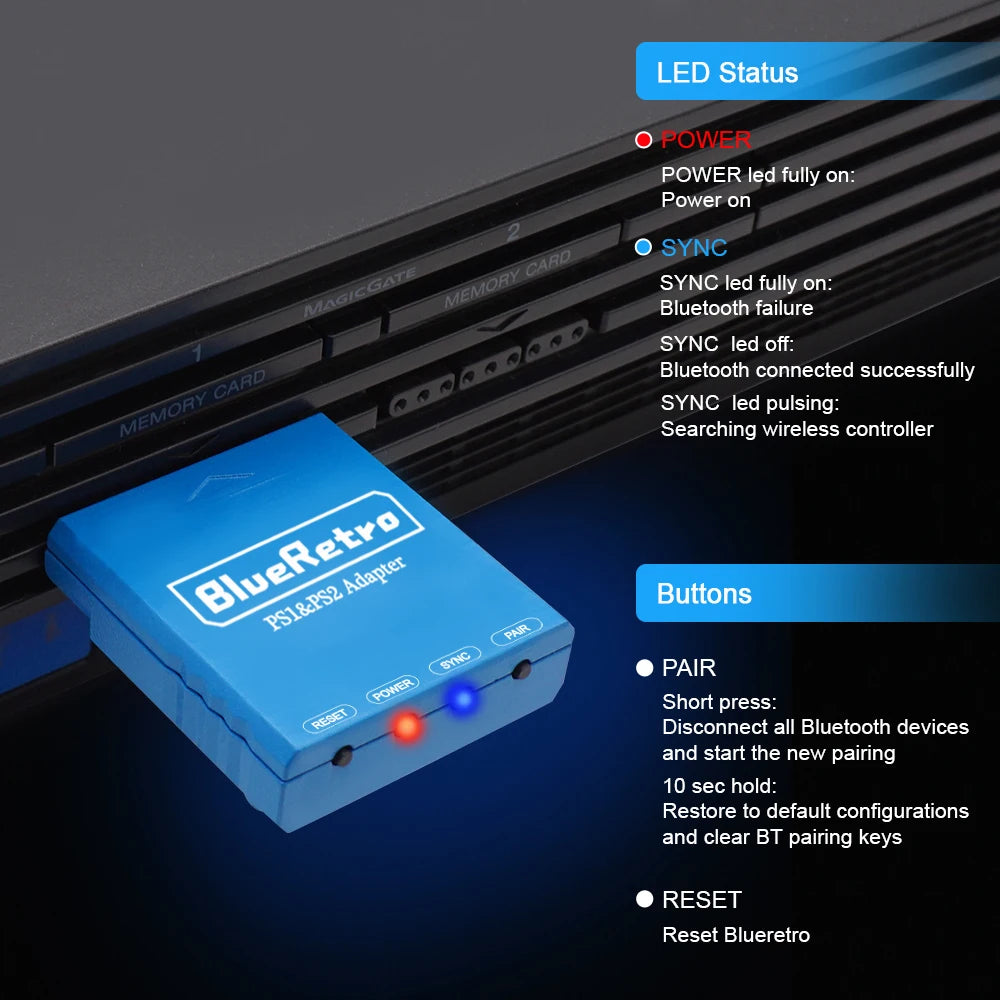RetroScaler BlueRetro Wireless Game Controllers Adapter For 