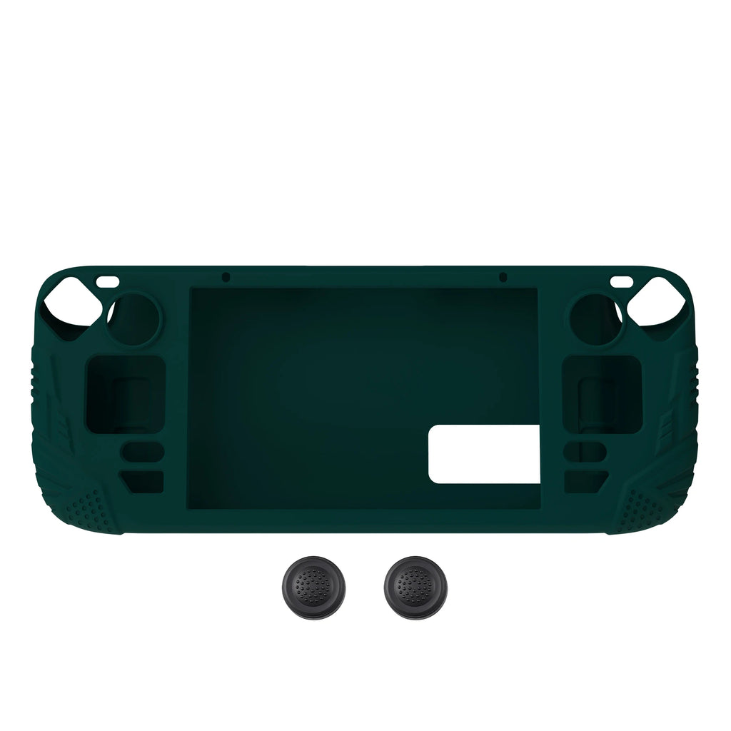 PlayVital Armor Protective Case for Steam Deck LCD Soft Silicone Case W/Back Button Enhancement Designed & Thumb Grips -White