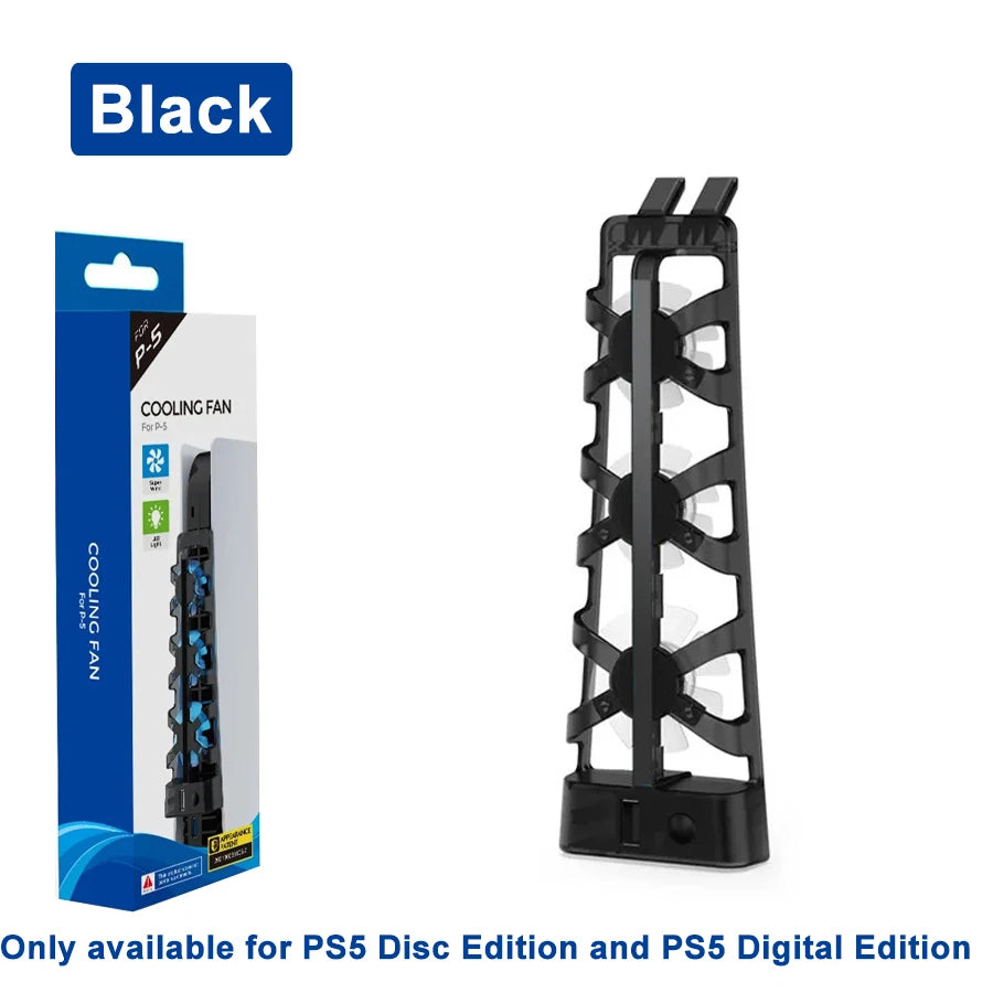 For PS5 Both Disc and Digital Cooling Fan with LED Light for PS5 Both Disc and Digital Editions Gaming Accessorie Cooling System