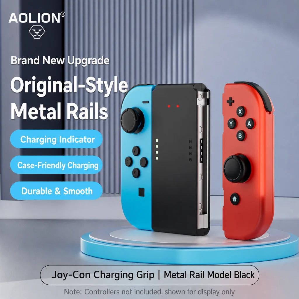 AOLION Portable Switch Joncon Charging Grip 3400mAh Extended Battery Life Accessory for Ninten-do OLED Stylish Gaming Controller