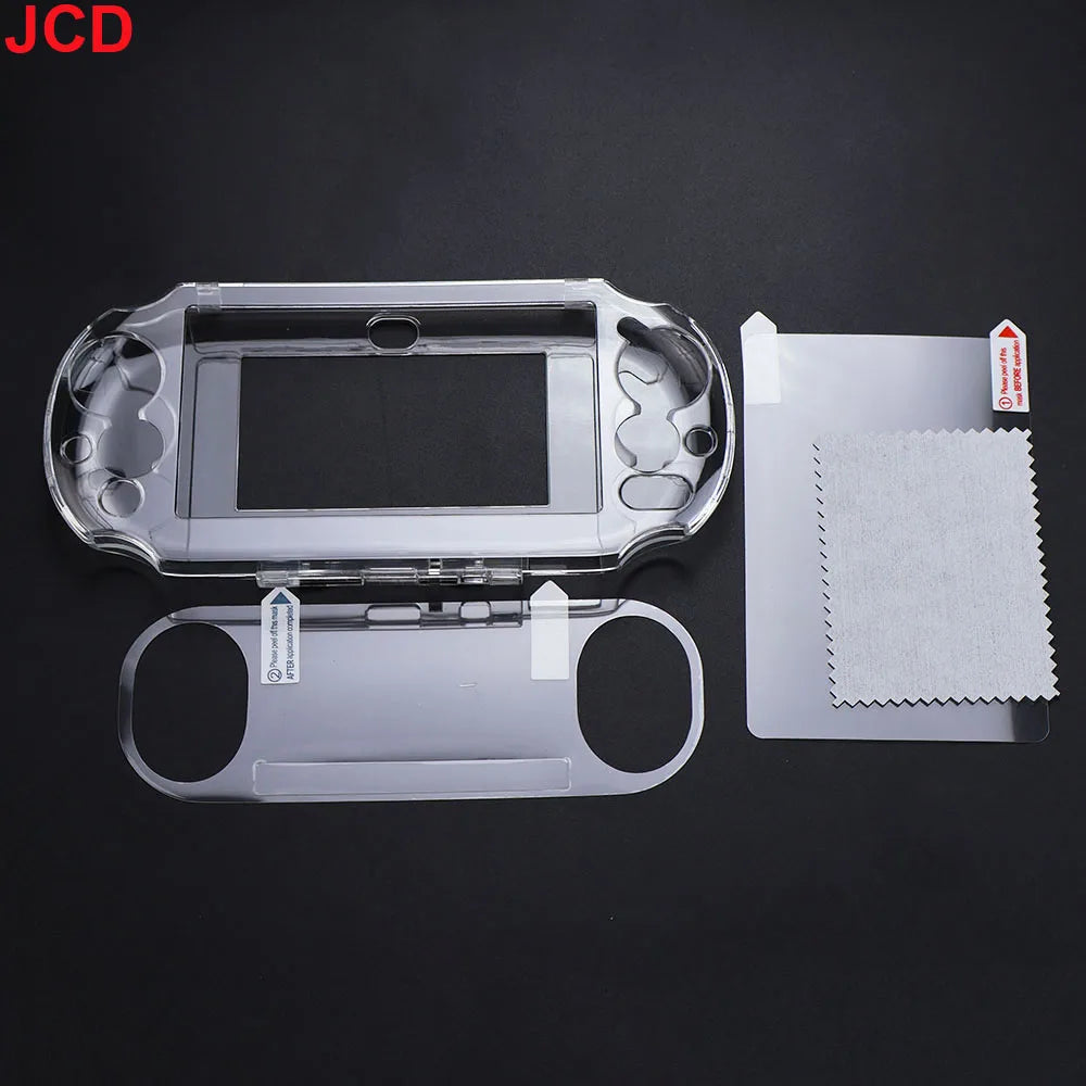 For PSP1000 2000 3000 PSV2000 Transparent Cover Case Snap-in Crystal Protector Case Protective Shell With Screen Protector Film