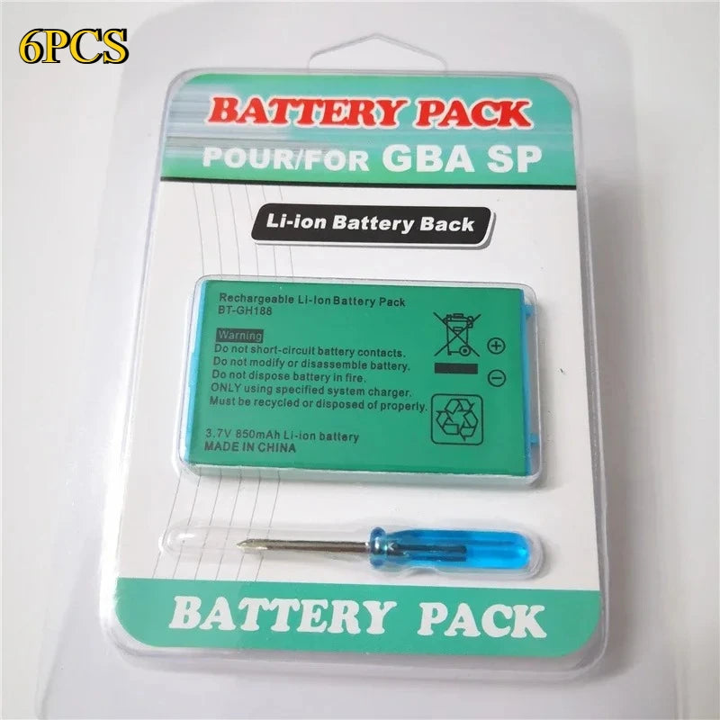 Built-in Battery for Nintendo GBA GameBoy Advance SP Gaming Console Replacement Li-ion Batterie 3.7V 850mAh W/ Screwdriver Tool