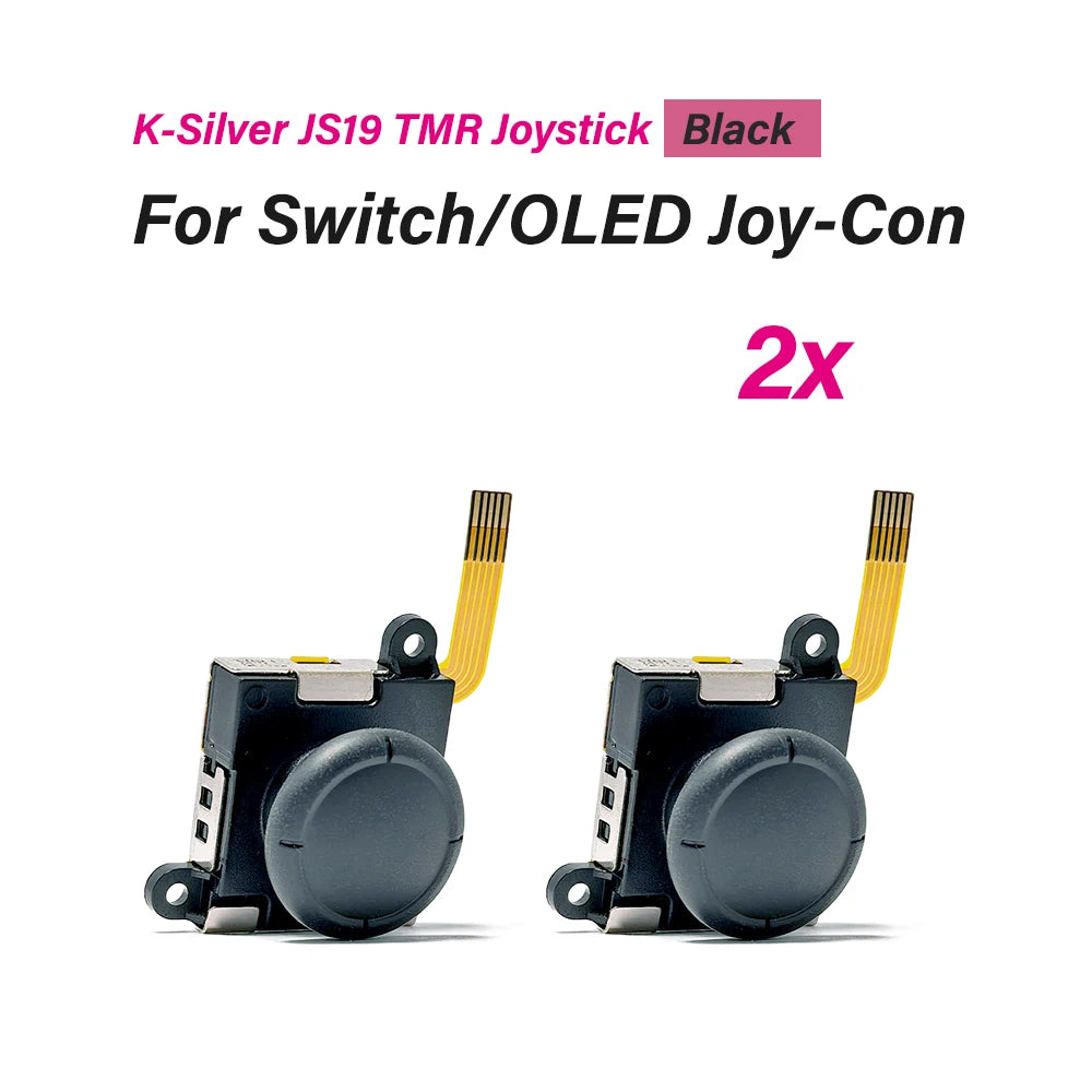 2/4/10pcs K-Silver JS19 TMR Joystick for Nintendo Switch NS OLED JoyCon for NS Lite Replacement 3D Analog Thumbstick w Tool Kit