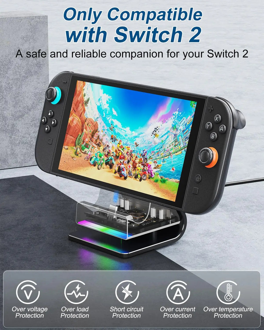 AOLION Fast Charging Adjustable RGB For Switch 2 Host Chargi