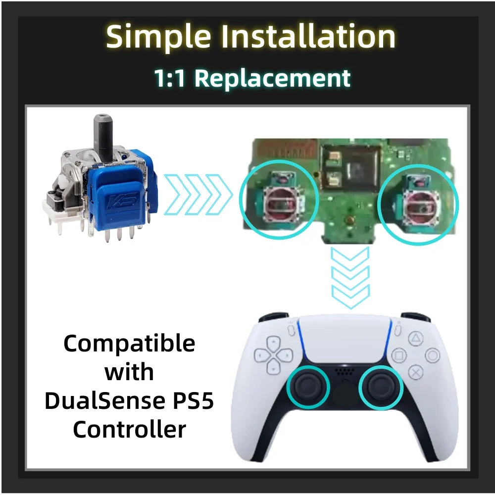 2/10PCS for PS5 K-SILVER JS13 PRO+ Replace TMR Effect Joysti