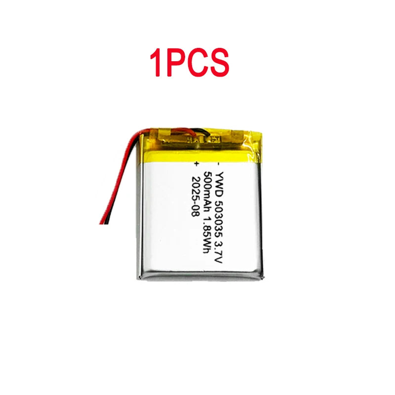 Rechargeable 503035 Li-Polymer Battery 3.7V 500mAh Replacement for Car Recorder VR Player MP3 DVD GPS Navigation System