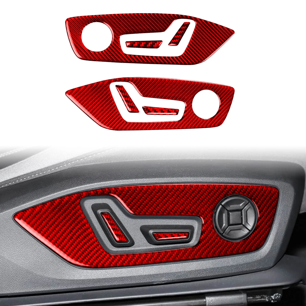 For Audi Q6 Q4 Q4e-tron Q3 A3L 2019-2025 Carbon Fiber Seat Adjustment Button Panel Cover Car Interior Accessories Sticker