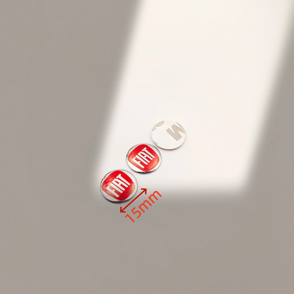 New metal 14/15mm Car Remote Key Fob Emblem Badge Radio button Sticker Replacement for FIAT