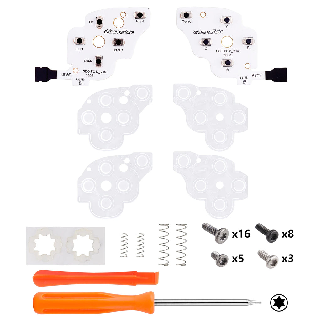eXtremeRate Face Clicky Kit for Steam Deck OLED Handheld Console Dpad View A B X Y Menu Keys Face Buttons Mouse Clicky Kit