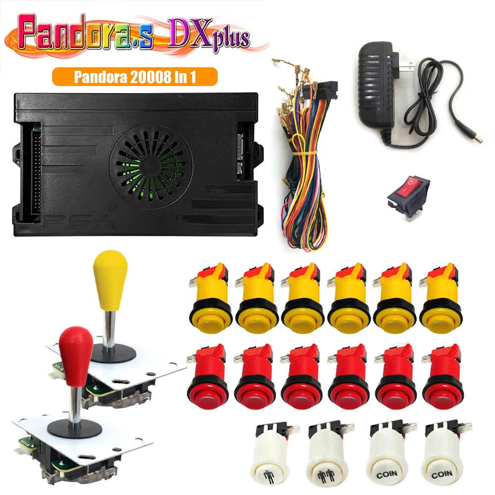 Pandora Saga Box DX Plus 20008 In 1 DIY Kit 5Pin Joystick Happ Style Push Button Arcade Game Console Cabinet for Bartop Machine